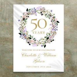 結婚50周年記念ウェルカムボード 花 ポスター