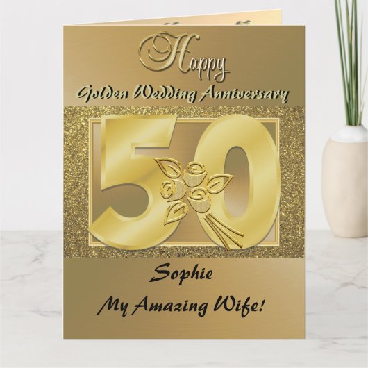 結婚50周年記念カード 妻 カード (正面)