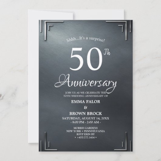 結婚50周年記念サプライズ招待状 招待状 (正面)