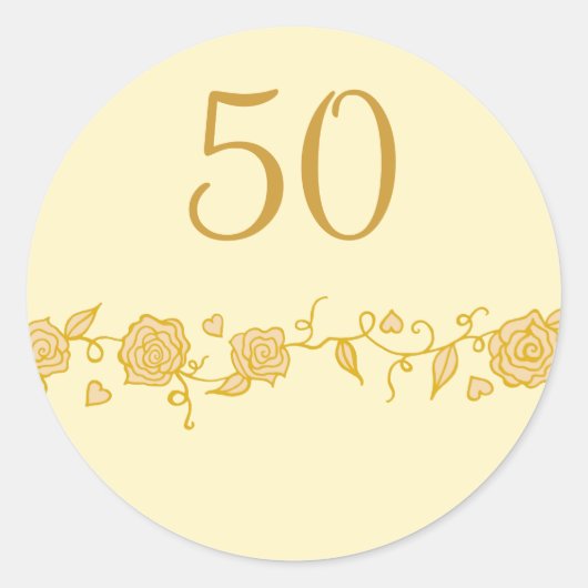 結婚50周年記念ステッカー ラウンドシール (正面)