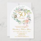 結婚50周年記念バラのフラワーガーランド 招待状 (正面)
