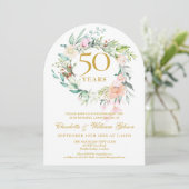 結婚50周年記念バラのフラワーガーランド 招待状 (スタンド正面)