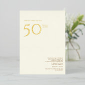 結婚50周年記念パーティの招待状 箔招待状 (立ち正面)
