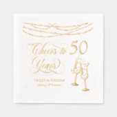 結婚50周年記念パーティーおめでとう 箔ナプキン (正面)