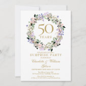 結婚50周年記念パーティーのためのフラワーギフト 招待状 (正面)