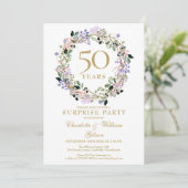 結婚50周年記念パーティーのためのフラワーギフト 招待状 (スタンド正面)