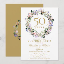 結婚50周年記念パーティーのためのフラワーギフト 招待状