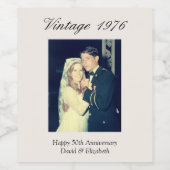 結婚50周年記念パーティーの装飾カスタム写真 ワインラベル (シングルラベル)