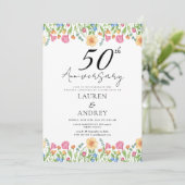 結婚50周年記念パーティー招待状(シンプル) 招待状 (スタンド正面)