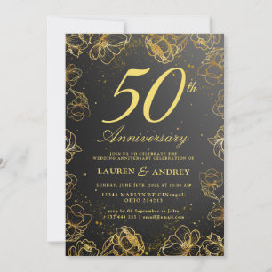 結婚50周年記念パーティー招待状(モダン・シンプル) 招待状