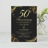 結婚50周年記念パーティー招待状(モダン・シンプル) 招待状 (スタンド正面)