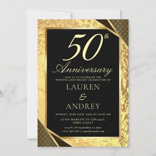 結婚50周年記念パーティー招待状 招待状 (正面)