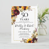 結婚50周年記念パーティー 秋の花 招待状 (スタンド正面)