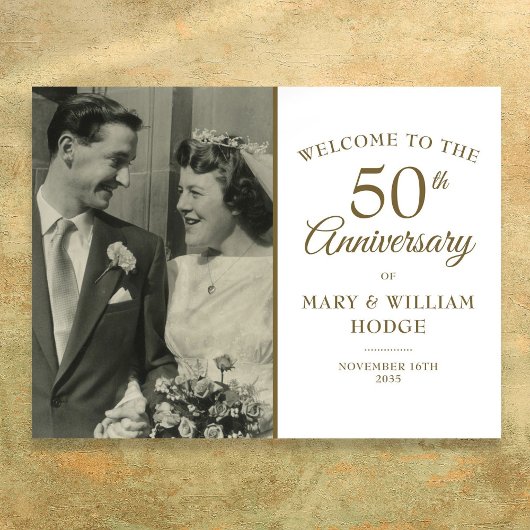 結婚50周年記念フォトウェルカムボード ポスター