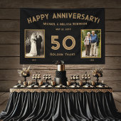 結婚50周年記念フォトバナー ブラック&ゴールド 横断幕