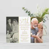 結婚50周年記念フォトフレームペアデザイン 招待状 (スタンド正面)