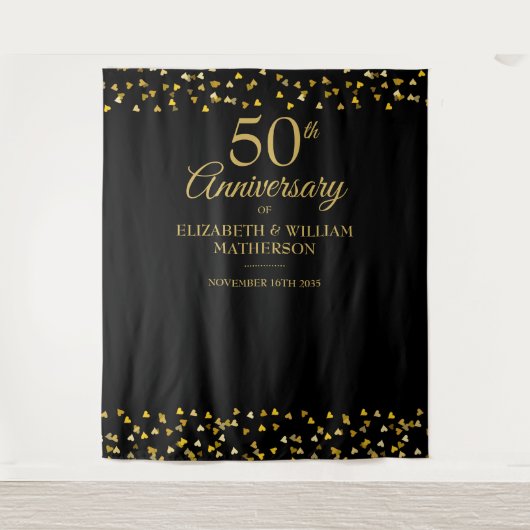 結婚50周年記念フォトブース背景 タペストリー (正面)