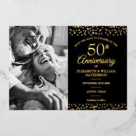 結婚50周年記念フォト・セイヴ・ザ・デート 箔招待状
