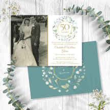 結婚50周年記念フォト フラワーグリーン