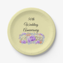結婚50周年記念ミックスフラワープレート ペーパープレート