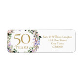 結婚50周年記念リターンアドレス ラベル (正面)