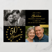 結婚50周年記念写真 箔招待状 (正面)