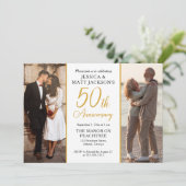 結婚50周年記念式典の今と昔 招待状 (スタンド正面)