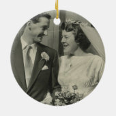 結婚50周年記念日のフォトフレーム セラミックオーナメント (裏面)