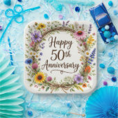 結婚50周年記念紙皿、50回目の結婚記念日 ペーパープレート (パーティー)
