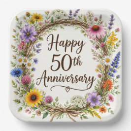 結婚50周年記念紙皿、50回目の結婚記念日 ペーパープレート
