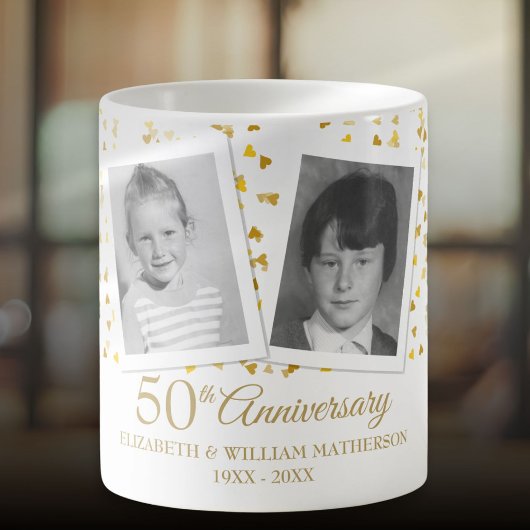 結婚50周年記念2枚の写真 コーヒーマグカップ