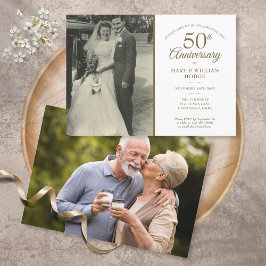 結婚50周年記念2枚の写真 招待状