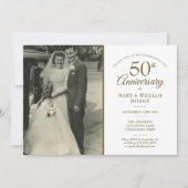 結婚50周年記念2枚の写真 招待状 (正面)