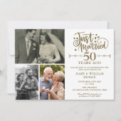 結婚50周年記念3枚の写真 招待状 (正面)