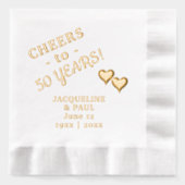 結婚50周年記念 お二人のハートへ乾杯 箔ナプキン (正面)