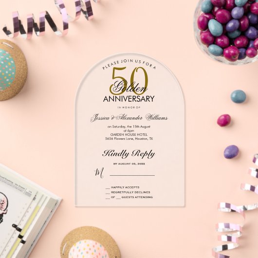 結婚50周年記念 アクリル招待状 (インサイチュ (お祝い))
