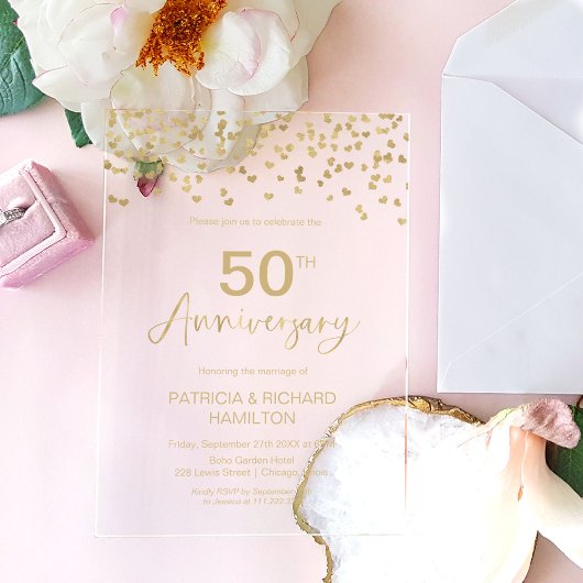 結婚50周年記念 アクリル招待状