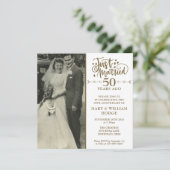結婚50周年記念 ウェディングフォト スクエア 招待状 (スタンド正面)