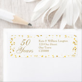 結婚50周年記念 ゴールデンハートのコンフェティ ラベル (インサイチュ)