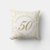 結婚50周年記念 ゴールデンハートの紙吹雪 クッション (正面)