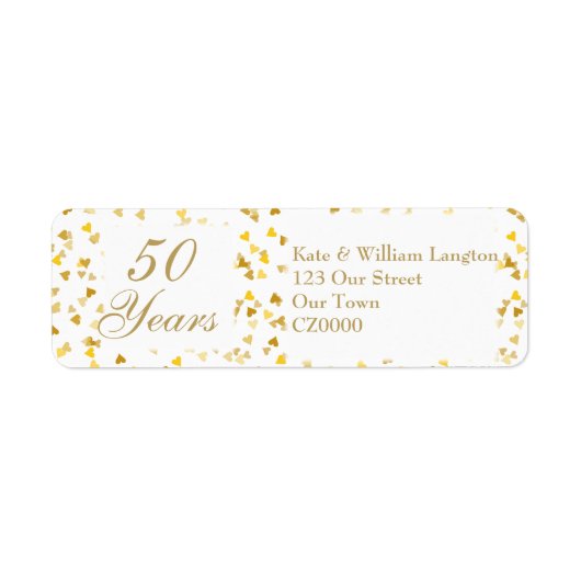 結婚50周年記念 ゴールデンハート ラベル (正面)