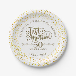 結婚50周年記念 ゴールドハート ペーパープレート