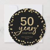 結婚50周年記念　シャンパン・ワイン・プレート 招待状 (正面)