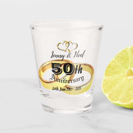 結婚50周年記念 ショットグラス (正面)