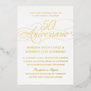 結婚50周年記念 スペイン語 箔招待状