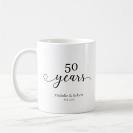 結婚50周年記念 ミニマル エレガント コーヒーマグカップ