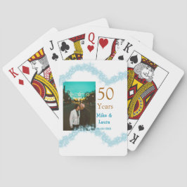 結婚50周年記念 + 夫婦の名前 + 記念日 + ウェディング トランプ