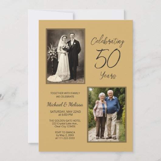 結婚50周年記念 招待状 (正面)