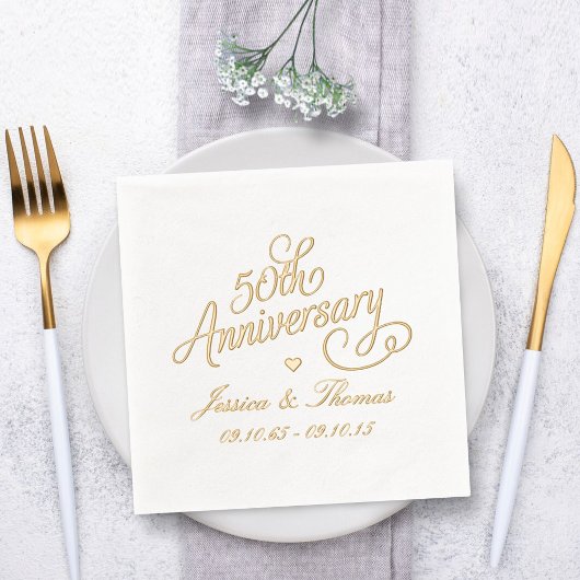 結婚50周年記念 箔ナプキン