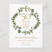 結婚50周年記念Save the Date ガーランド ポストカード (正面)